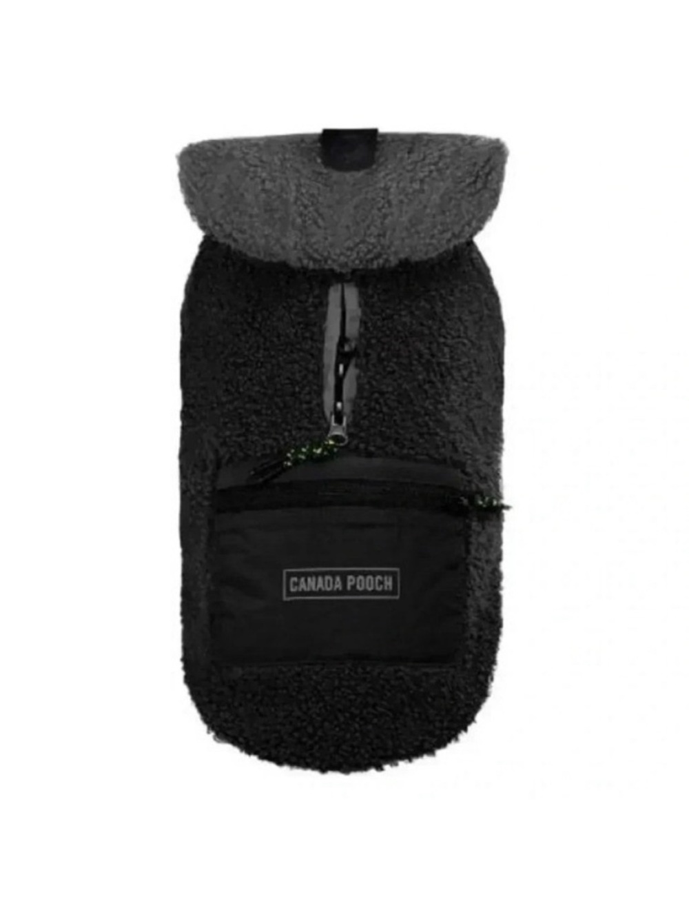 Canada Pooch Cool Factor Hoodie Black Sherpa Dog Jacket Sz 20 (33-40Lbs) NEW NWT